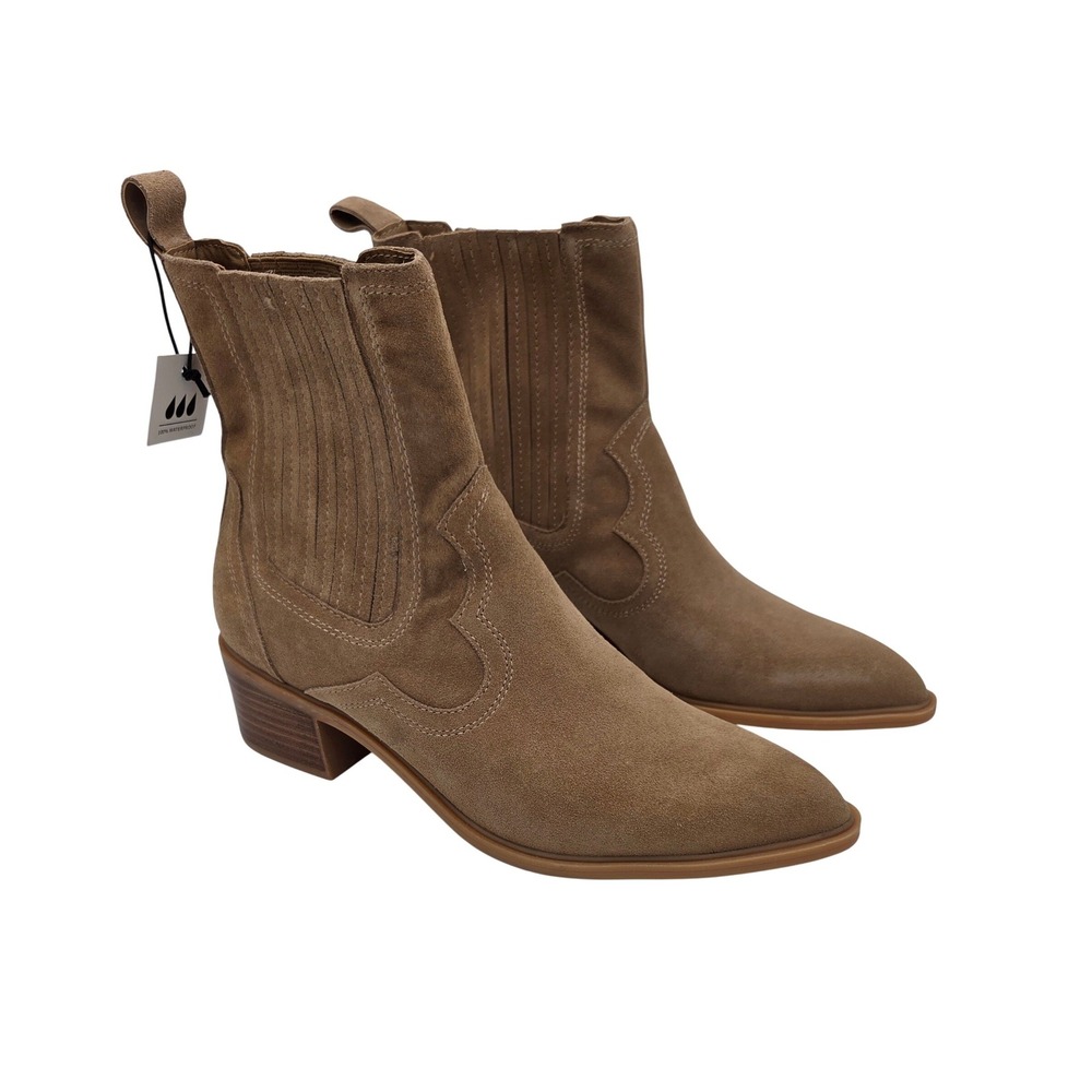 Dolce Vita Senna Waterproof Suede Tan Western Ankle Boot Womens 11 - Picture 2 of 10